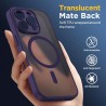 Oududianzi-Coque pour iPhone 16 Pro Compatible avec MagSafe Magnétique, Housse de Arrière Translucide Givrée PC, TPU Silicone Bu
