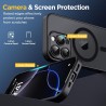 Oududianzi-Coque pour iPhone 16 Pro Compatible avec MagSafe Magnétique, Housse de Arrière Translucide Givrée PC, TPU Silicone Bu