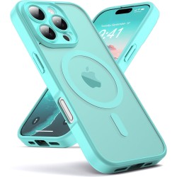 Oududianzi-Coque pour iPhone 16 Pro Max Compatible avec MagSafe Magnétique, Housse de Arrière Translucide Givrée PC, TPU Silicon
