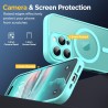 Oududianzi-Coque pour iPhone 16 Pro Max Compatible avec MagSafe Magnétique, Housse de Arrière Translucide Givrée PC, TPU Silicon