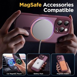 Oududianzi-Coque pour iPhone 16 Pro Max Compatible avec MagSafe Magnétique, Housse de Arrière Translucide Givrée PC, TPU Silicon