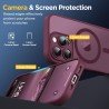 Oududianzi-Coque pour iPhone 16 Pro Max Compatible avec MagSafe Magnétique, Housse de Arrière Translucide Givrée PC, TPU Silicon
