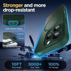 Oududianzi-coque pour iphone 16 pro max compatible avec magsafe magnétique, housse de arrière translucide givrée pc, tpu silicon