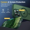 Oududianzi-coque pour iphone 16 pro max compatible avec magsafe magnétique, housse de arrière translucide givrée pc, tpu silicon