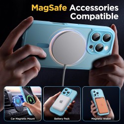 Oududianzi-coque pour iphone 16 pro max compatible avec magsafe magnétique, housse de arrière translucide givrée pc, tpu silicon