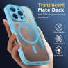 Oududianzi-coque pour iphone 16 pro max compatible avec magsafe magnétique, housse de arrière translucide givrée pc, tpu silicon