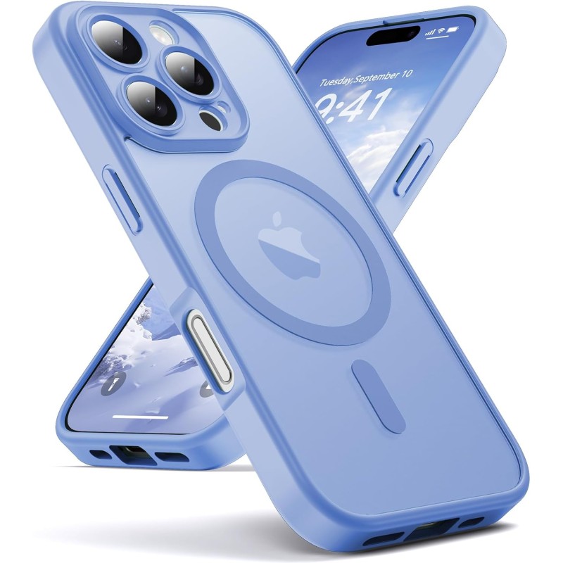 Oududianzi-Coque pour iPhone 16 Pro Max Compatible avec MagSafe Magnétique, Housse de Arrière Translucide Givrée PC, TPU Silicon
