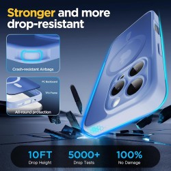 Oududianzi-Coque pour iPhone 16 Pro Max Compatible avec MagSafe Magnétique, Housse de Arrière Translucide Givrée PC, TPU Silicon