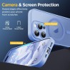 Oududianzi-Coque pour iPhone 16 Pro Max Compatible avec MagSafe Magnétique, Housse de Arrière Translucide Givrée PC, TPU Silicon