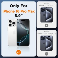 Oududianzi-Coque pour iPhone 16 Pro Max Compatible avec MagSafe Magnétique, Housse de Arrière Translucide Givrée PC, TPU Silicon