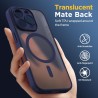 Oududianzi-coque pour iphone 16 pro max compatible avec magsafe magnétique, housse de arrière translucide givrée pc, tpu silicon