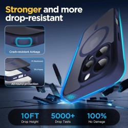 Oududianzi-coque pour iphone 16 pro max compatible avec magsafe magnétique, housse de arrière translucide givrée pc, tpu silicon