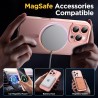 Oududianzi-Coque pour iPhone 16 Pro Max Compatible avec MagSafe Magnétique, Housse de Arrière Translucide Givrée PC, TPU Silicon