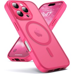 Oududianzi-Coque pour iPhone 16 Pro Max Compatible avec MagSafe Magnétique, Housse de Arrière Translucide Givrée PC, TPU Silicon