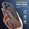 Oududianzi-coque pour iphone 16 pro max compatible avec magsafe magnétique, housse de arrière translucide givrée pc, tpu silicon