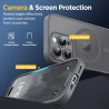 Oududianzi-coque pour iphone 16 pro max compatible avec magsafe magnétique, housse de arrière translucide givrée pc, tpu silicon