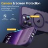 Oududianzi-Coque pour iPhone 16 Pro Max Compatible avec MagSafe Magnétique, Housse de Arrière Translucide Givrée PC, TPU Silicon