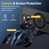 Oududianzi-Coque pour iPhone 16 Pro Max Compatible avec MagSafe Magnétique, Housse de Arrière Translucide Givrée PC, TPU Silicon