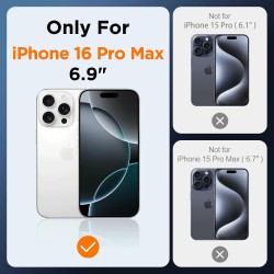 Oududianzi-Coque pour iPhone 16 Pro Max Compatible avec MagSafe Magnétique, Housse de Arrière Translucide Givrée PC, TPU Silicon