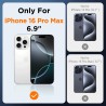 Oududianzi-Coque pour iPhone 16 Pro Max Compatible avec MagSafe Magnétique, Housse de Arrière Translucide Givrée PC, TPU Silicon