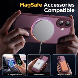 Oududianzi-Coque pour iPhone 17 Compatible avec MagSafe Magnétique, Housse de Arrière Translucide Givrée PC, TPU Silicone Bumper