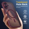 Oududianzi-Coque pour iPhone 17 Compatible avec MagSafe Magnétique, Housse de Arrière Translucide Givrée PC, TPU Silicone Bumper