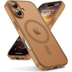 Oududianzi-coque pour iphone 17 compatible avec magsafe magnétique, housse de arrière translucide givrée pc, tpu silicone bumper