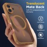 Oududianzi-coque pour iphone 17 compatible avec magsafe magnétique, housse de arrière translucide givrée pc, tpu silicone bumper