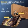 Oududianzi-coque pour iphone 17 compatible avec magsafe magnétique, housse de arrière translucide givrée pc, tpu silicone bumper