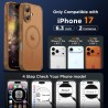 Oududianzi-coque pour iphone 17 compatible avec magsafe magnétique, housse de arrière translucide givrée pc, tpu silicone bumper