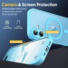 Oududianzi-coque pour iphone 17 compatible avec magsafe magnétique, housse de arrière translucide givrée pc, tpu silicone bumper