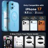 Oududianzi-coque pour iphone 17 compatible avec magsafe magnétique, housse de arrière translucide givrée pc, tpu silicone bumper