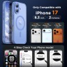 Oududianzi-Coque pour iPhone 17 Compatible avec MagSafe Magnétique, Housse de Arrière Translucide Givrée PC, TPU Silicone Bumper
