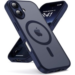 Oududianzi-coque pour iphone 17 compatible avec magsafe magnétique, housse de arrière translucide givrée pc, tpu silicone bumper