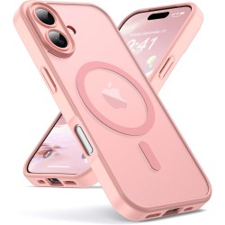 Oududianzi-Coque pour iPhone 17 Compatible avec MagSafe Magnétique, Housse de Arrière Translucide Givrée PC, TPU Silicone Bumper