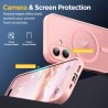 Oududianzi-Coque pour iPhone 17 Compatible avec MagSafe Magnétique, Housse de Arrière Translucide Givrée PC, TPU Silicone Bumper