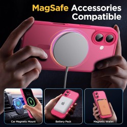 Oududianzi-Coque pour iPhone 17 Compatible avec MagSafe Magnétique, Housse de Arrière Translucide Givrée PC, TPU Silicone Bumper