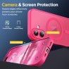 Oududianzi-Coque pour iPhone 17 Compatible avec MagSafe Magnétique, Housse de Arrière Translucide Givrée PC, TPU Silicone Bumper