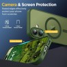 Oududianzi-coque pour iphone 17 compatible avec magsafe magnétique, housse de arrière translucide givrée pc, tpu silicone bumper