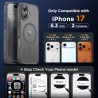 Oududianzi-coque pour iphone 17 compatible avec magsafe magnétique, housse de arrière translucide givrée pc, tpu silicone bumper