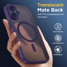 Oududianzi-Coque pour iPhone 17 Compatible avec MagSafe Magnétique, Housse de Arrière Translucide Givrée PC, TPU Silicone Bumper