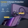 Oududianzi-Coque pour iPhone 17 Compatible avec MagSafe Magnétique, Housse de Arrière Translucide Givrée PC, TPU Silicone Bumper