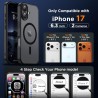 Oududianzi-Coque pour iPhone 17 Compatible avec MagSafe Magnétique, Housse de Arrière Translucide Givrée PC, TPU Silicone Bumper