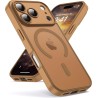 Oududianzi-coque pour iphone 17 pro compatible avec magsafe magnétique, housse de arrière translucide givrée pc, tpu silicone bu