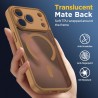 Oududianzi-coque pour iphone 17 pro compatible avec magsafe magnétique, housse de arrière translucide givrée pc, tpu silicone bu