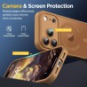 Oududianzi-coque pour iphone 17 pro compatible avec magsafe magnétique, housse de arrière translucide givrée pc, tpu silicone bu