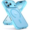 Oududianzi-coque pour iphone 17 pro compatible avec magsafe magnétique, housse de arrière translucide givrée pc, tpu silicone bu