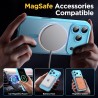 Oududianzi-coque pour iphone 17 pro compatible avec magsafe magnétique, housse de arrière translucide givrée pc, tpu silicone bu