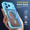 Oududianzi-coque pour iphone 17 pro compatible avec magsafe magnétique, housse de arrière translucide givrée pc, tpu silicone bu
