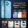 Oududianzi-coque pour iphone 17 pro compatible avec magsafe magnétique, housse de arrière translucide givrée pc, tpu silicone bu